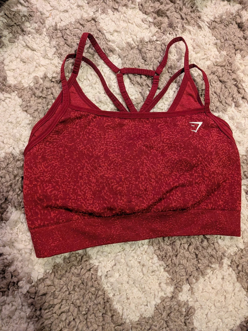 Gymshark Adapt Fleck Seamless Sports Bra Burgundy Maroon Large L